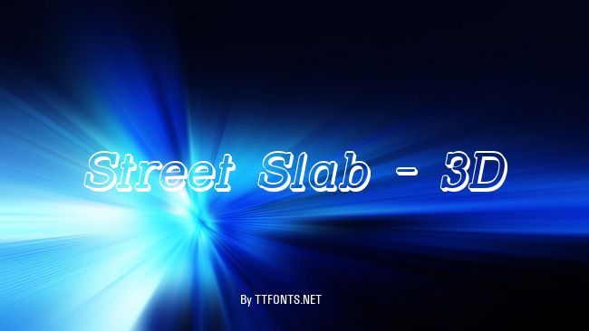 Street Slab - 3D example